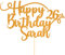 Personalised Happy Birthday Glitter Cake Topper - Copper Orange Any Name & Any Age Glitter Cake Decoration and Sprinkles - Happy Birthday Decorations - Personalised Toppers for Cakes by Cakeshop