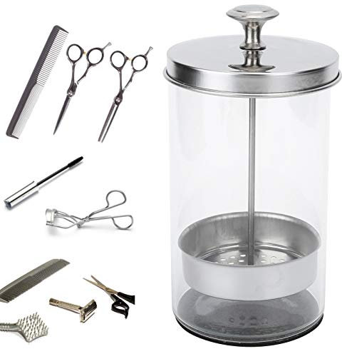 Professionelle Maniküre Werkzeuge Desinfektions Einweichglas, Salon Friseur Friseurwerkzeuge Scherenkämme Glasreinigungsflaschen (650 ml)