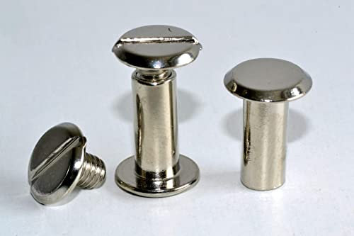 Buchschrauben 10mm | 10Stück | silber vernickelt |