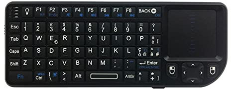 Rii Mini X2 Wireless + Bluetooth (italienisches Layout) – Mini-Tastatur mit Hintergrundbeleuchtung mit Touchpad kompatibel mit Smart TV, TV Box, Tablet, Smartphone, Konsole, PC, Fire TV, Raspberry