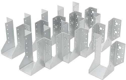 KOTARBAU® 25 x Soportes galvanizados para vigas 60 mm, Soporte para vigas tipo A, Conector de vigas resistente, Soportes de vigas de madera, Conectores de postes, Zapato de anclaje interior para vigas