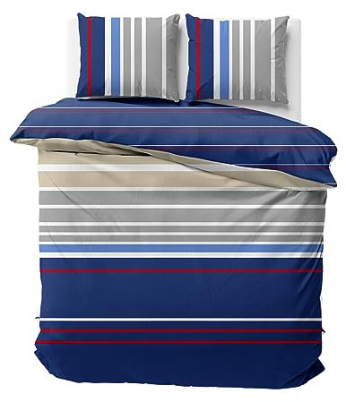 Nautica Home Bradford Bettwäsche Set Baumwolle Satin 100% Bettbezug mit Reißverschluss 200X200 cm 2+80X80 Kissenbezug