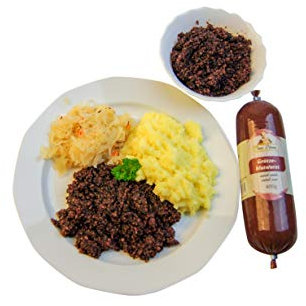 Grützwurst Omas Pfanne | Blutwurst | DDR Rezeptur Tiegelwurst | Black Pudding | laktosefrei (Grützewurst zum Braten 1,3kg) Sachsen