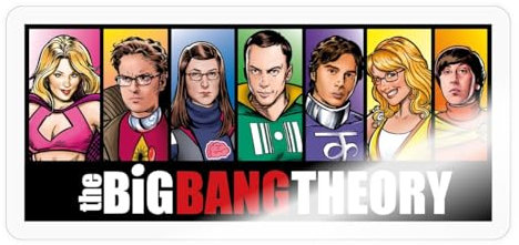 Spreadshirt The Big Bang Theory Comic Gruppenbild Sticker Aufkleber, 10 x 10 cm, Transparent glänzend