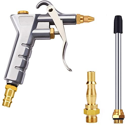 Nutmanel Air Blow Gun, Air Compressor Accessories Nozzle Duster Air Tools Cleaner, Safety Nozzle, Dust Blower, Extensible, with 1 Blow Nozzle & 1 Air Flow Extension & 1 Quick Connect, German
