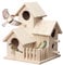 Nistkasten Meise Bausatz, Vogelhaus Wetterfest aus Holz, Nistkasten Wellensittich, Vogelhäuschen Blaumeise Rotkehlchen aus Massiv Holz mit 35mm Einflugloch Vogelfutterhaus Vogelständer Shelter