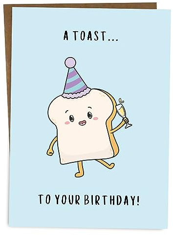 BYANIKA Happy Birthday Card | Bday Cards For Him, Her, Women, Men, Best Friend, Boyfriend, Girlfriend, Husband, Wife, Sister, Brother, Colleague, Niece, Nephew, Daughter, Son | Funny Toast Pun