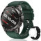 BOZLUN Smartwatch Herren mit Telefonfunktion 1,43 Zoll AMOLED Touchscreen Fitnessuhr Herren 5ATM Wasserdicht 12 Tage Schrittzähler Schlafmonitor SpO2 Schrittzähler Uhr iOS und Android (Schwarz)