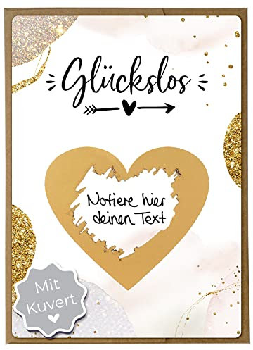 Joli Coon - Luxus Rubbellos selber machen mit Kuvert - Golden Glamour - Geschenke oder Gutschein Überraschung
