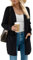 IWOLLENCE Womens Long Knit Cardigans for Women Ladies Long Sleeve Soft Winter Fleece Jumpers Cardigan with Pockets (Black, M)