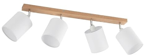 Lindby Strahler Imarin (Skandinavisch) aus Holz (4 flammig, E27) - Deckenlampe Deckenleuchte Lampe Spot Wohnzimmerleuchte