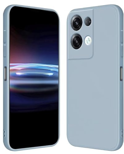 RankOne Custodia per OPPO Reno8 Pro 5G (6.7 Inches) Cover Morbida in Silicone TPU - Blu fumo