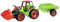 LENA 02136 GIGA TRUCKS Traktor mit Frontlader & Anhänger, Traktorspielzeug 5-teilig, Traktor mit Schaufel, Schiebdach in der Fahrerkabine