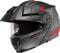 Schuberth E2 Defender Klapphelm, schwarz-matt/rot, XXL (63)
