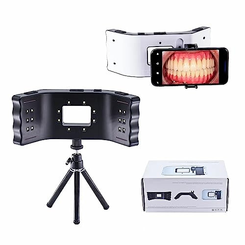 Danive Dental Intraorale Fotografie Licht Kameraausrüstung Dimmbar | Mobile Fotografie Licht, LED-Handyhalter, Dentalfotografie Dental Oral Licht für die Mobile Fotografie