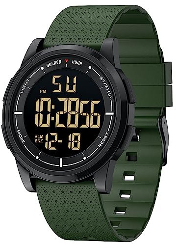 Affute Reloj Hombre y Mujere Minimalista Deporte 5ATM Natación Digital Reloj de Pulsera a Prueba de Agua, Ultra Delgado de Gran Angular de Pantalla de Caucho Correa de Reloj de Pulsera
