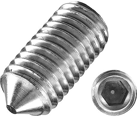 Techtanium Gewindestifte M10 x 20 mm mit Innensechskant u. Spitze aus Edelstahl A2 (5 Stück) | Versch. Größen & Verpackungseinheiten verfügbar | Madenschrauben | Schraubstifte | DIN 914