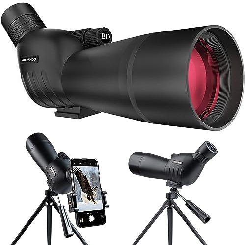 25-75 X 60 Spektiv mit Stativ Telefon Adapter Monokular Teleskop Spektive für Zielschießen Jagd Vogelbeobachtung Schwarz