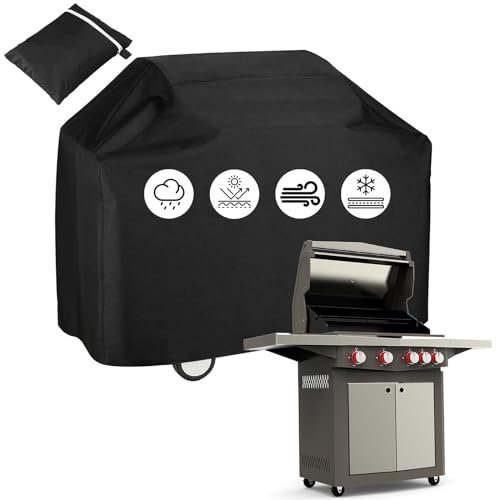 FainFun Housse Barbecue Gaz Exterieur, 210D Oxford Bache Barbecue Exterieur, Housse Barbecue Exterieur Imperméable, BBQ- Housse de Protection Étanche, Protection UV, Imperméable, Indéchirable