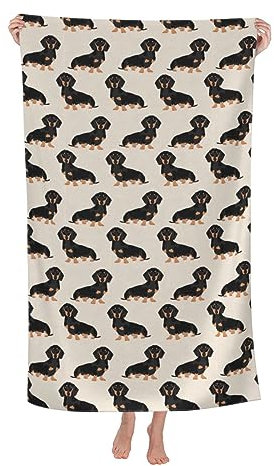 OPSREY Dackel Hund gedruckt Mikrofaser Badetuch Schnell Trocken Strandtuch Saugfähig Sporthandtuch