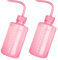 2Pcs Pink Safety Wash Bottle Tattoo Wash Bottles with Scale Labels Plastic Lab Squeeze Bottle,Safety Lab Wash Bottles with Narrow Mouth,Safety Wash Bottle Plastic Squeeze Bottles for Lab and Tattoo
