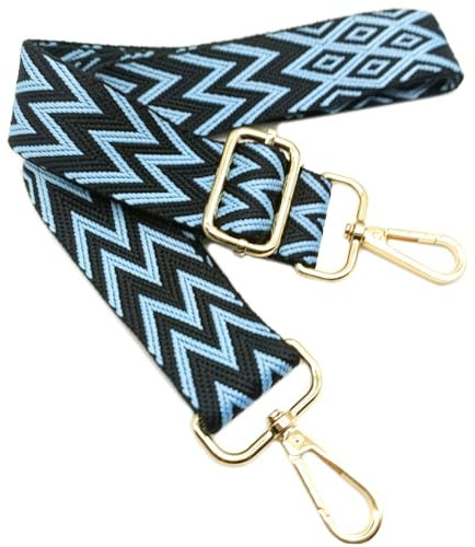 Verstellbarer Schultergurt Tasche Blau, Taschengurte zum Wechseln, Taschengurt Breit mit Karabiner Gold, 80-130 cm Tragegurt Tasche für Damen Schulterriemen, Moderne Handtasche, 3.8cm, 712