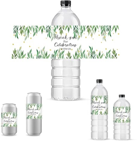 PH PandaHall 30pz Etichette Adesive per Bottiglia D'Acqua Grazie Involucri per Bottiglia Etichette per Bottiglia Impermeabili Personalizzate Bomboniere Decorazioni per Matrimonio Shower