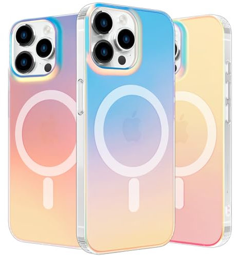 nicekool Hülle für iPhone 13 Pro Max Kompatibel mit MagSafe, magnetische HandyHülle Case für iPhone 13 Pro Max Schutzhülle Kratzfeste Rückseite Durchscheinende Matt, Schillernd Fluoreszierend