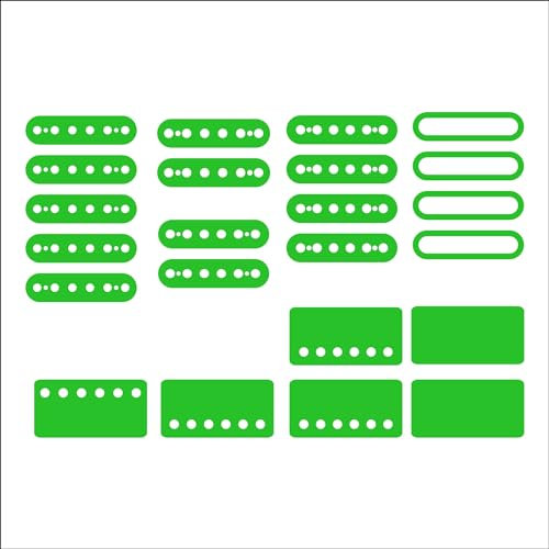 Aufkleber für Gitarren-Tonabnehmer, 7 verschiedene Größen erhältlich (Mittelgrün)