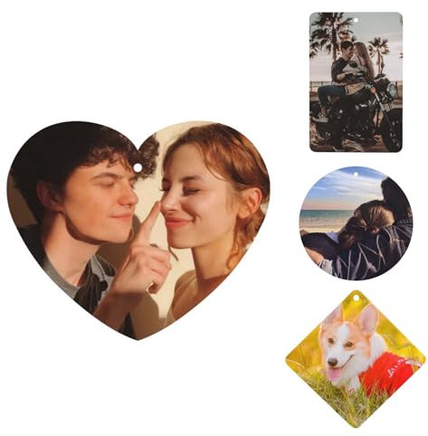 CCZUIML Duftbaum Auto Personalisiert - duftbaum Auto mit eigenem Bild/Foto/Text/Logo, duftbaum mit eigenem Bild für Auto, Familie, Geschenke (doppelseitiger Druck,Herzform,7.5x9cm)