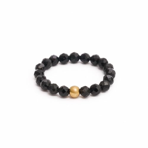 Echter Turmalin Ring mit Goldperle - facettierte Perlen - Größe L
