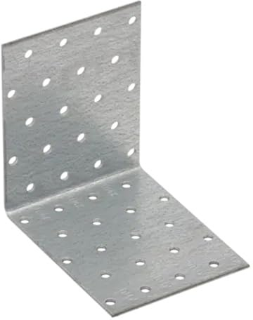 100mm x 100mm x 80mm Galvanised Perforated Angle Plate Bracket Connector for Wood 2mm Thick Steel Corner Bracket Metal L Plate Heavy Duty KM12 (Pack of 10) L07-08ABC