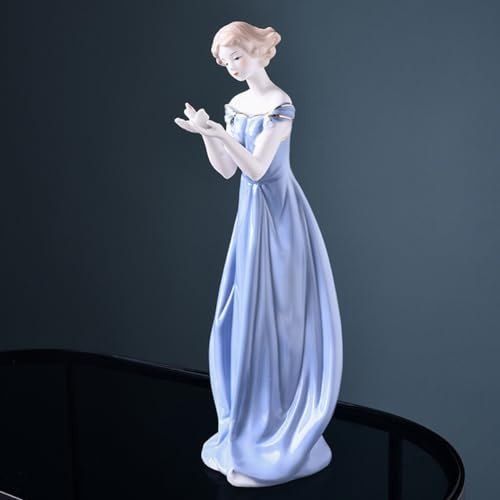 HSTWODE-Porzellanfigur Dame Statue Porzellan Dame Skulptur Tisch Ornament Kuchen Topper für zu Hause Raumdekoration Porzellanfigur Keramik Porzellanfiguren (3)