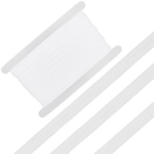 GORGECRAFT 10 Yards Silicone Elastic Tape 10mm Wide Non-Slip Silicone Grip Stretch Band with 5mm Rubber Sewing Strap Webbing Belt for DIY Crafts Underwear Bra Headband Garments Accessories White