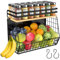 Heavy Duty Magnetic Shelf for Fridge with Wood Lid, Fruit Potato & Onion Storage Bins, Magnetic Spice Rack for Refrigerator, Pantry Organizer, Large Container for Refrigerator, Kitchen Counter