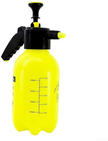 1 arrosoir de jardin robuste de 2 L, pompe à main portable, flacon pulvérisateur (jaune)