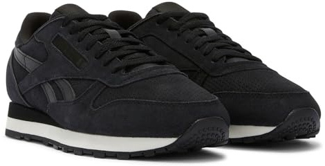 Reebok Unisex Classic Leather Trainers, Black Washed Black White, 9.5 UK