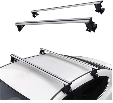 Dachträger Für A1 A2 A3 A4 A5 A6 A7 A8 Q2 2 Stücke Dachträger Aluminiumlegierung Seitenstangen Kreuzschienen Dachträger Gepäck Auto Dachträger(Silber)