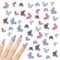 3D Butterfly Nail Charms, 100 Pcs Mix Colors Clear Butterfly Nail Art Charms Nail Rhinestones Gems Cute Nail Jewels for Nail Art Decorations DIY Crafts (Multi-Colored A)