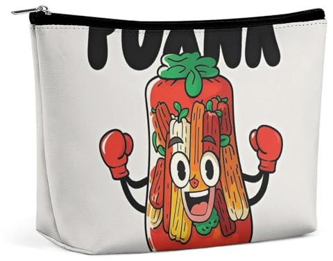 RKJVB Interessante Kimchi-Cartoon-Make-up-Tasche für Damen, tragbare Kosmetiktasche, wasserdicht, Kulturbeutel, Aufbewahrungstasche, große Make-up-Tasche, ästhetische Hand-Make-up-Tasche für Reisen,