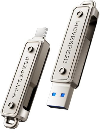 MOVE SPEED 32GB USB Stick – Dual-Laufwerk Typ C + USB 3.2 Stick mit 130 MB/s, Hochgeschwindigkeits Externe SSD Kompatibel mit Thunderbolt 4 für iPhone16 Series, Android Phone, MacBook/Pro/Air und mehr