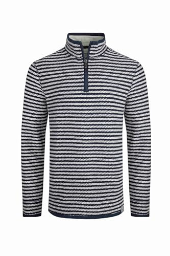 Weird Fish Shorling 1/4 Zip Striped Macaroni Sweatshirt. (Jumper/Sweater/Fleece)