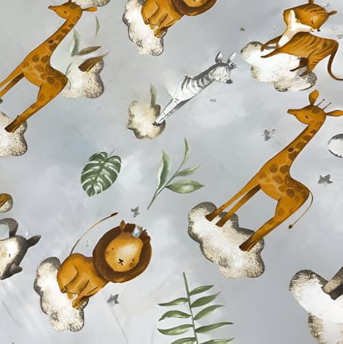 My Photostation.com Montessori Kletterbogen-Kissen, Waldorfbogen, Wippkissen, Kinder-Kissen, Bogen mit Kissen, Kinder-Wippkissen, nur Holzbogen, Safari-Tiere, klein, 45 x 120 cm