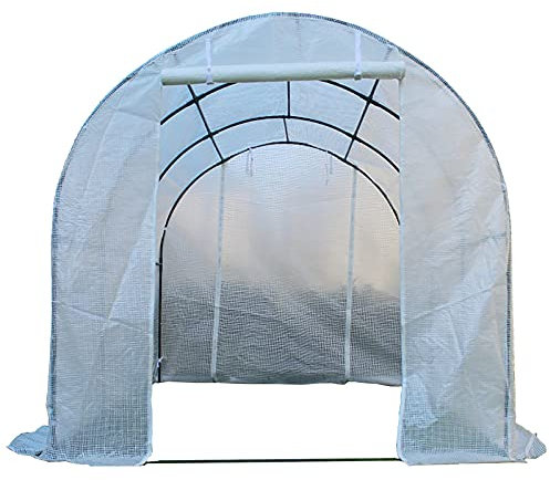 SGKOMN Serre Extra Large 3 m × 2 m × 2 m, Serre de Plain-Pied avec Porte et fenêtres enroulables, Support de Jardinage en Tunnel pour Jardin/Cour