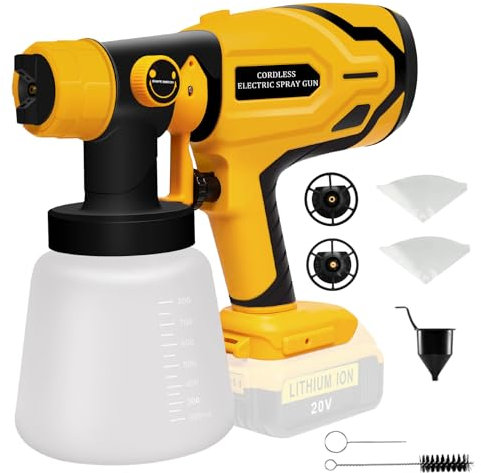 Cordless Paint Sprayer for DEWALT 20V Max Battery, Paint Sprayers for Home Interior Airless Electric HVLP, for Furniture, Walls, Cabinets, Fences, Doors, etc.(Battery NOT Included) (156AD-1)