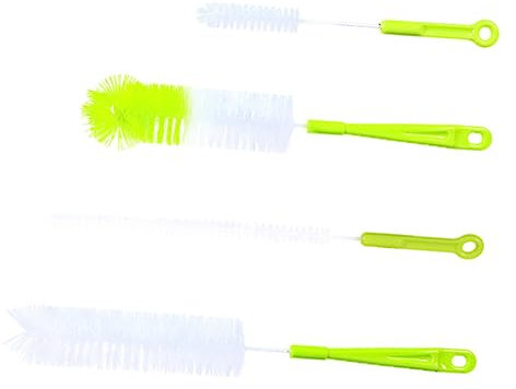 BCOATH 4pcs Set Long-handled Bottle Cleaning Brush Cup Brush Ideal for Water Bottle Wine Tumbler