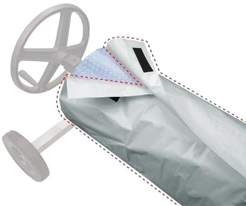 Enrouleur de bâche de piscine pratique avec design robuste pour une utilisation toute l'année (gris)