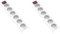 Garza Power - Regleta de 6 enchufes | Sin Cable | con Interruptor | Ladrón múltiple | Protección infatil | Color Blanco (Paquete de 2)