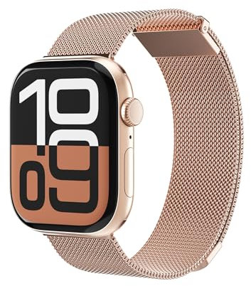 VONMÄHLEN Milanese Loop 2 – Stilvolles Edelstahlarmband mit Magnetverschluss, verstellbar, hochwertig, kompatibel mit Apple Watch - Größe 40 | 41 | 42mm - rosegold