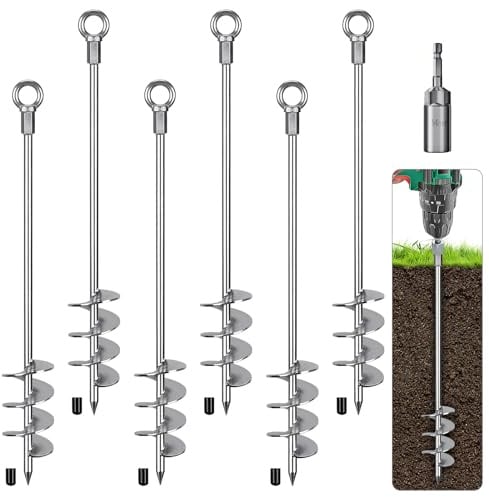 BeneLabel Bodenanker Schaukel 61cm Trampolin Erdnägel 6 Zeltheringe/Silber